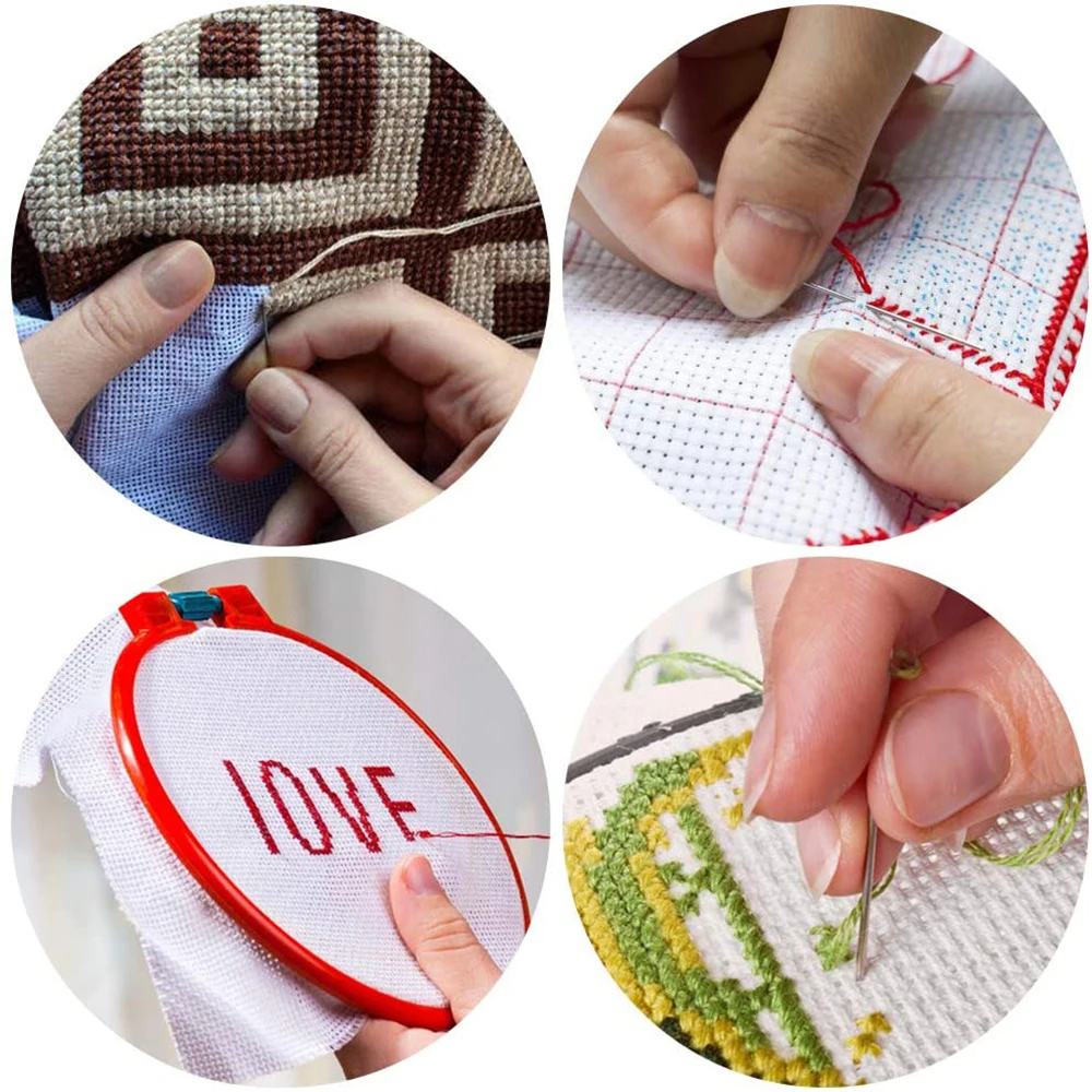 

FLRHSJX 30Pcs Hand Stitching Needles 3 Sizes Large Eye Sewing Needles Cross Stitch Needle with 2pcs Needle Threader Sewing Tools