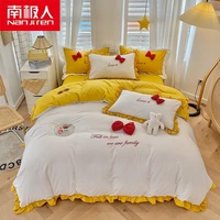 nanjiren home textile products duvetcover1 piilowcase1 sheet colorful casual beathable comfortable cotton wash bedding set