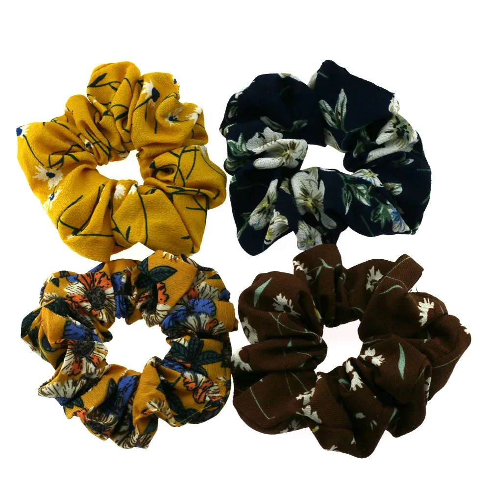 

New Fashion Scrunchies Women Hair Ties Elastic Hair Bands Girls Headwear Cute Ponytail Holder Scrunchy Print Hair Accessories