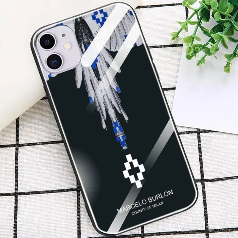 

Luxury Brand Marcelo Burlone Phone Case Glass Fundas Coque For IPhone 12 11 Pro Max Cases XR XS 7 8 Plus Cover Carcasa
