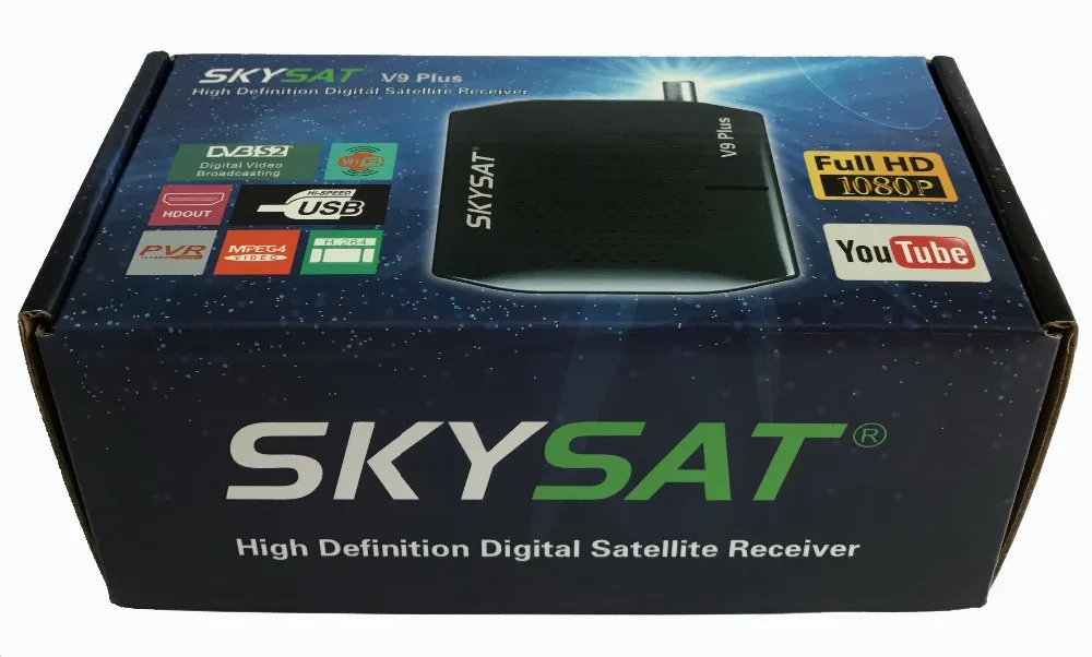 SKYSAT V9 Plus супер мини DVB-S2 приемник Поддержка гладкой CCCamd Newcamd powervu Biss WiFi 3g Youtube USB PVR CS телеприставка