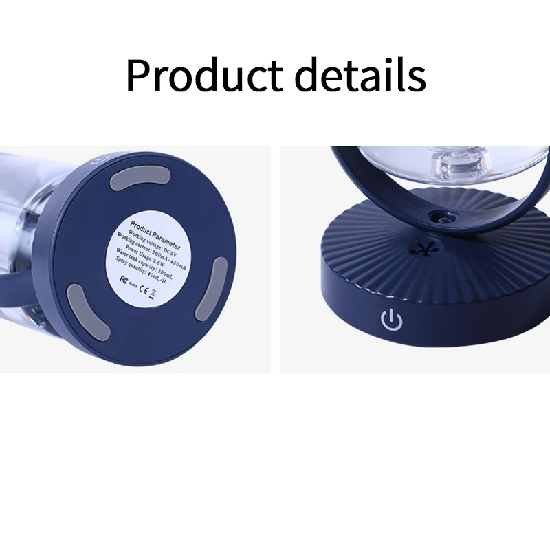 

200Ml USB LED Night Light Projection Negative Ion Air Humidifier Desktop Projector Night Light for Home