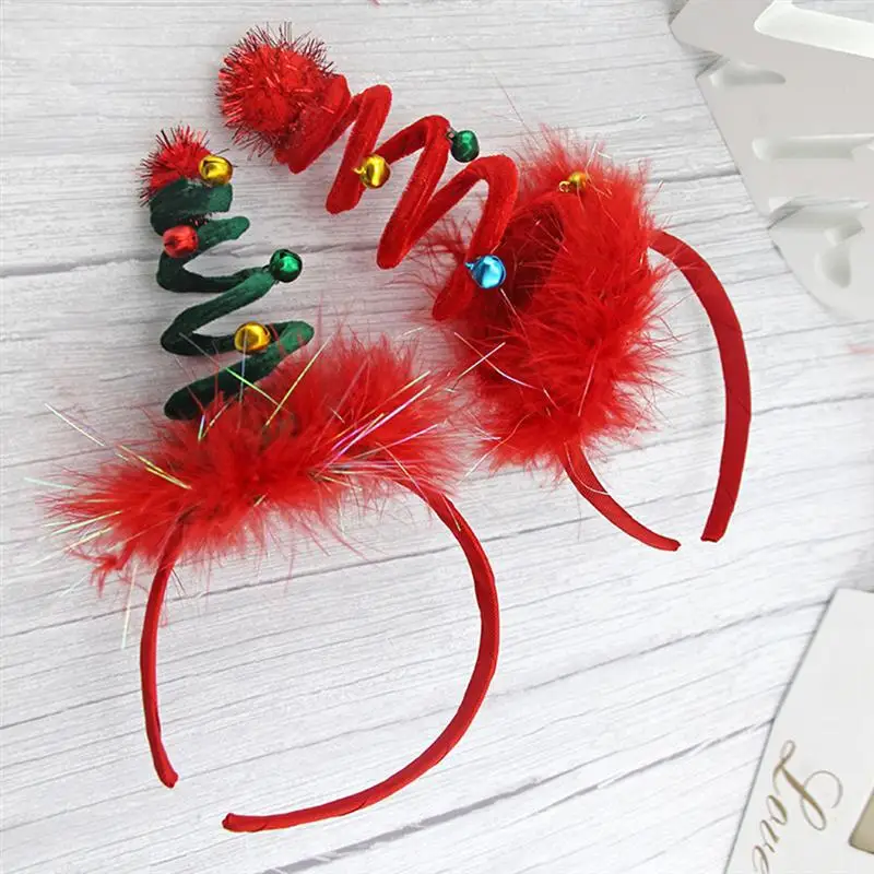 1 шт. Рождественский повязка для волос с забавными перьями спиральный весенний
