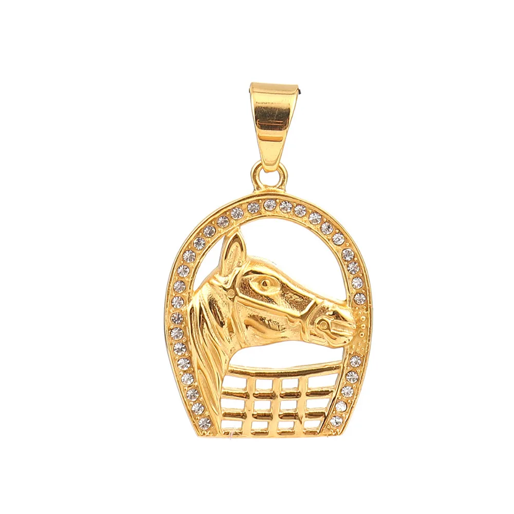 Подвески для шампуры из нержавеющей стали подкова на удачу Золотая лошадь с