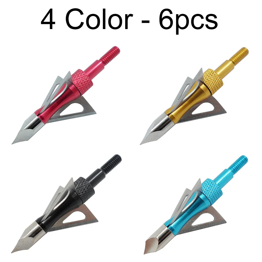 6 шт. наконечники для стрельбы из лука с зерном 100 фиксированные стрел 3 лезвиями
