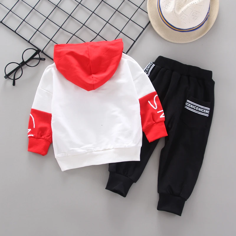 2 шт./компл. детский хлопковый спортивный костюм с капюшоном на весну|Комплекты