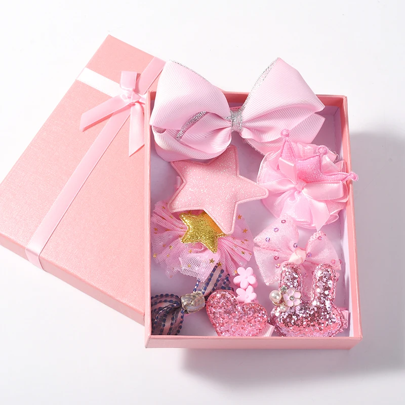 Детский комплект аксессуаров для волос 10 шт./кор. заколки с бантом и цветами из