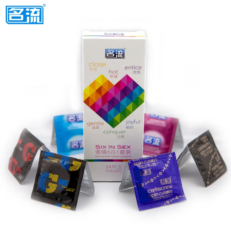 Презервативы 24 шт. 6 Тип ультра тонкий лед в крапинку из натурального латекса