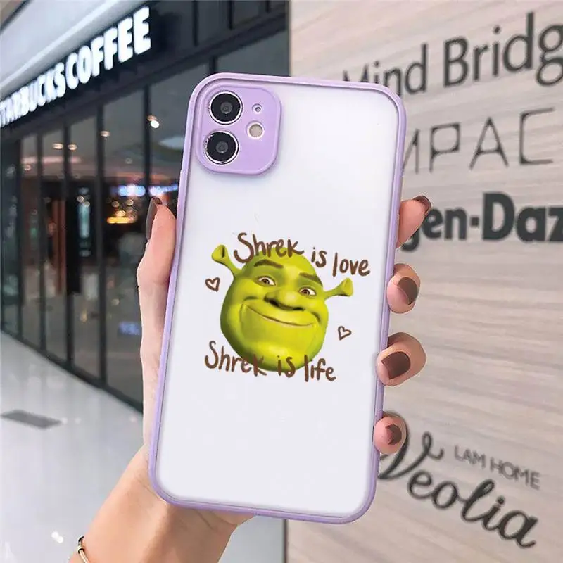 

Cute cartoon movie Shrek Phone Cases matte transparent For iphone 7 8 11 12 plus mini x xs xr pro max cover