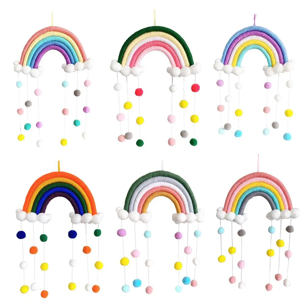 

Rainbow Decoration Pendant Wall Hanging Hand-woven Ornament