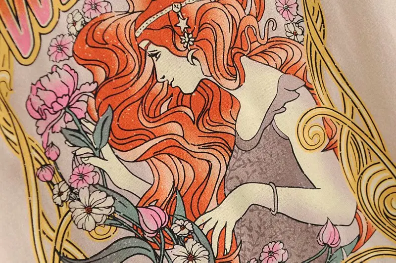 Каштановых Queens Для женщин Boho футболки с коротким рукавом принтом букв Винтаж