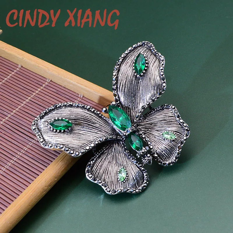 Женские винтажные броши бабочки CINDY XIANG стразы Элегантная Брошь насекомое|Броши| |