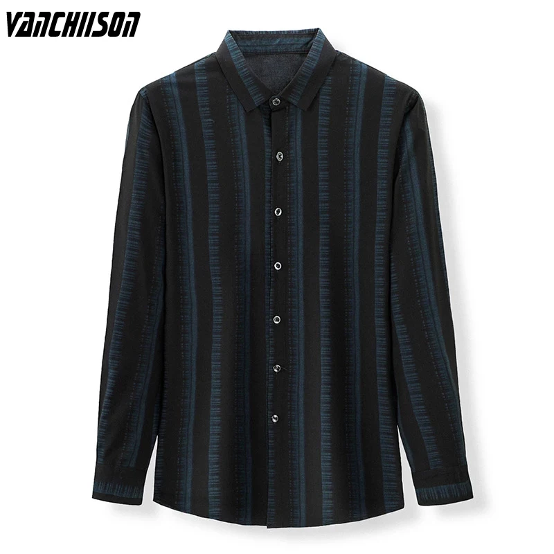 

Mens Brand Shirt Stripes Retro Vintage Casual 40% Cotton 60% Polyester for Spring Autumn Long Sleeve Turndown Collar A08231534