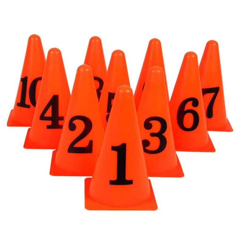 

10 Pcs 9 Inch Football Training Cones Sport Training Agility Marker Cone With Numbers For Soccer Indoor Outdoor Activity