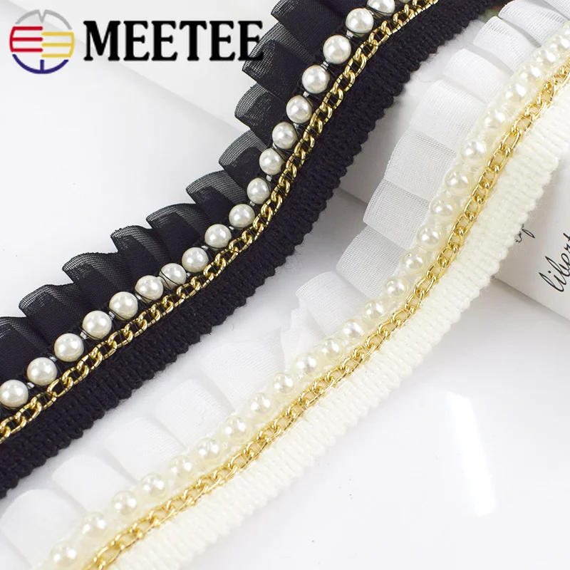 Кружевная плиссированная юбка 4 метра 3 см шифон бисер кружевная лента оборки