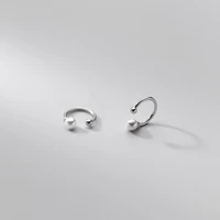 real 925 sterling silver simple pearl ear cuffs non pierced cartilage earrings fine jewelry for women