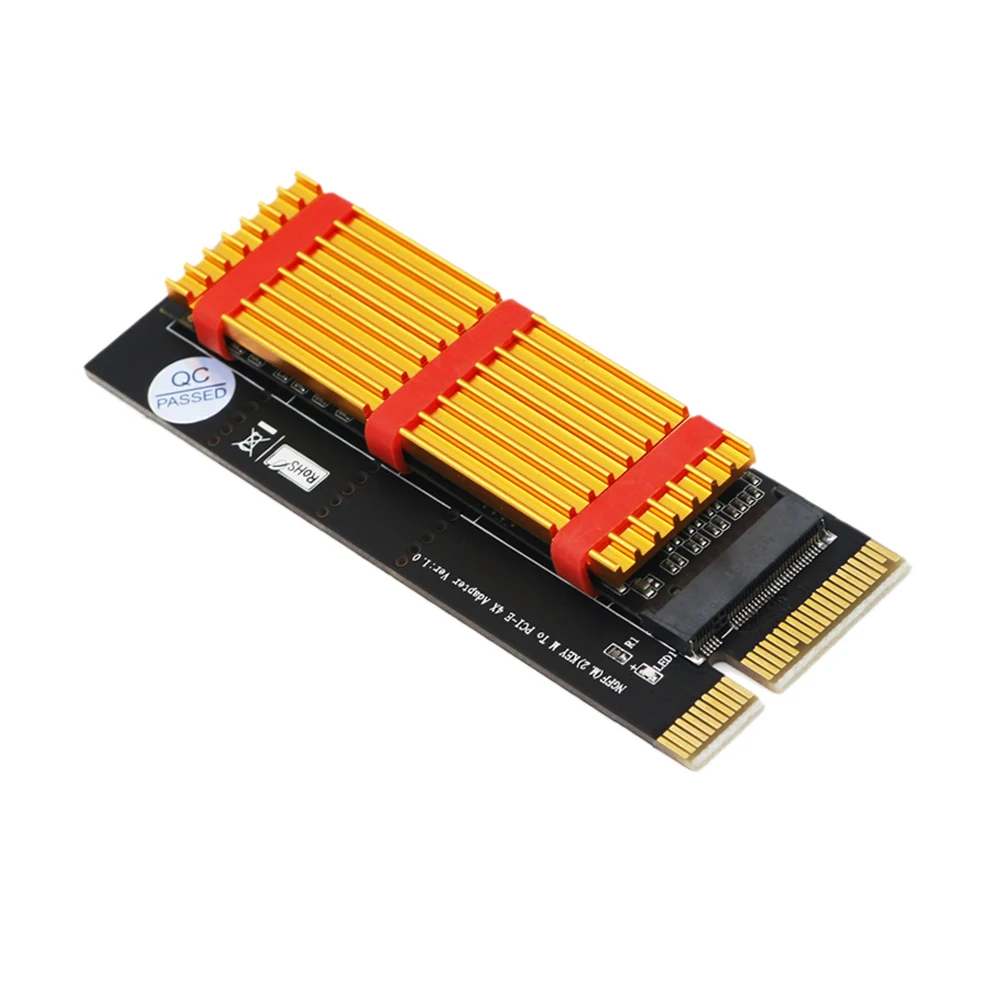 

BTBcoin PCIE3.0 NVME Adapter x16 PCI-E Full Speed M.2 2280 Aluminum Sheet Thermal Conductivity Silicon Wafer Cooling for M.2 SSD