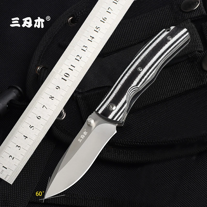 

SANRENMU 2021 NEW 9055 Pocket Folding Knife Outdoor Camping Survival Tactical Tool EDC KNIVES 8Cr13MOV Steel Blade G10 Handle