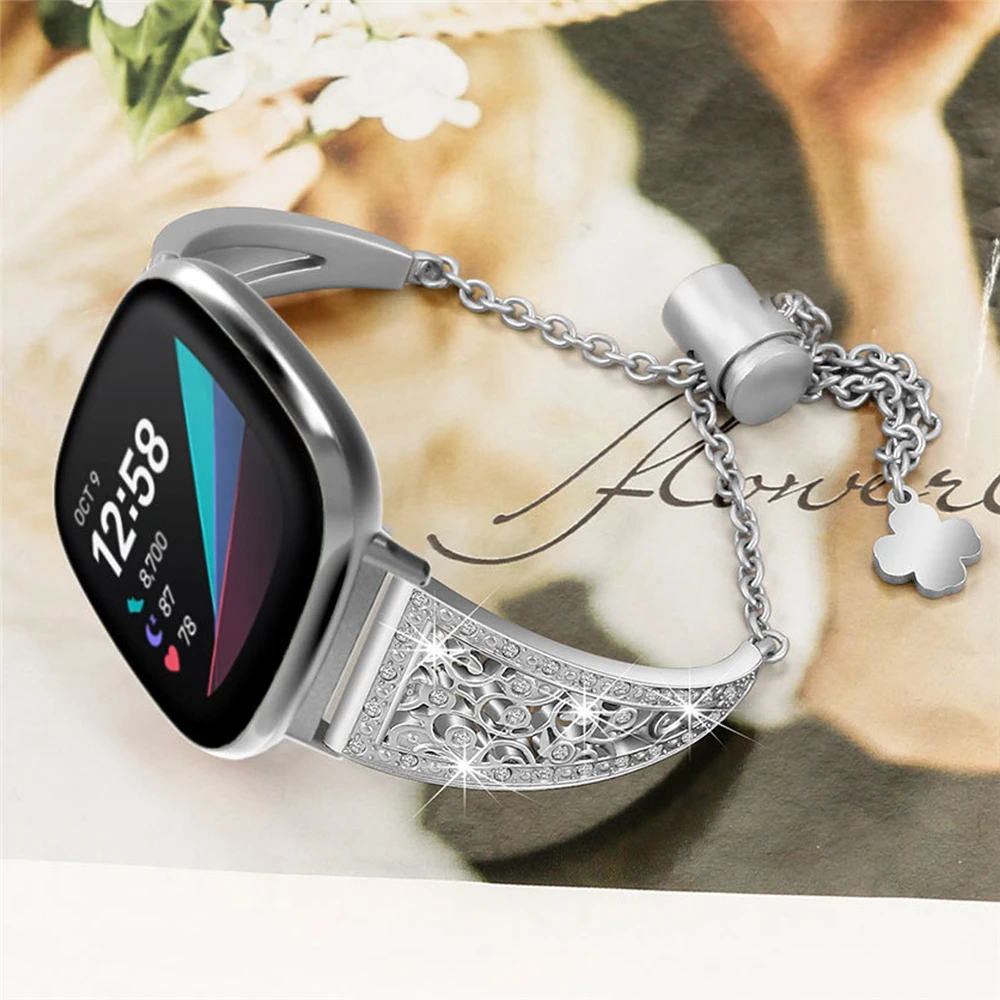 Bling Ленты Совместимость для fitbit versa 3 ремешка Выходная Одежда Металлический