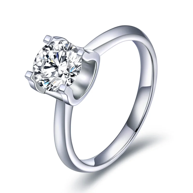 Кольцо из муассанита круглой формы 1 0 карат |