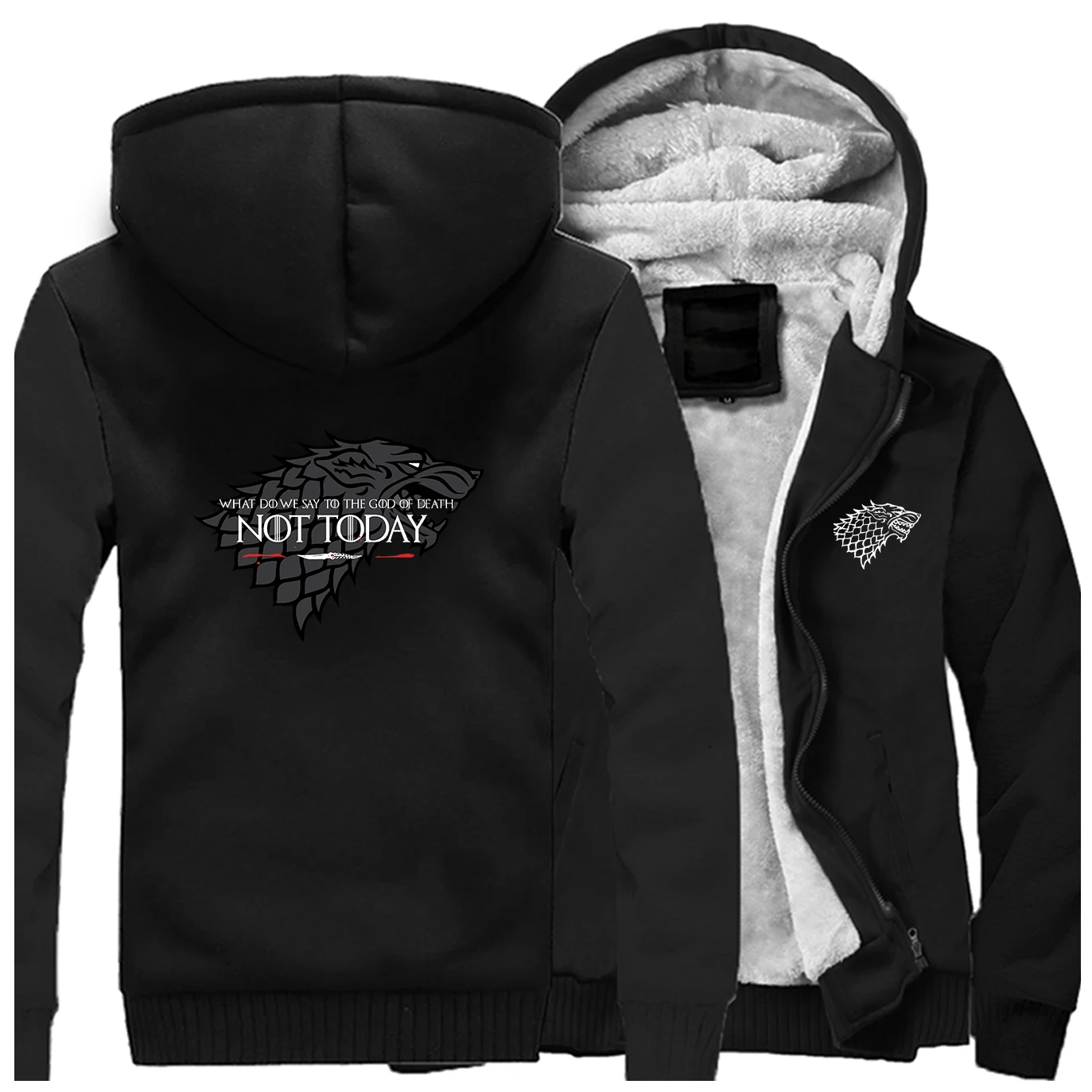 Игра престолов Мужская Толстая зимняя Флисовая теплая куртка Ayra Stark пальто Not Today пальто толстовки Толстовка дом Старк спортивная одежда