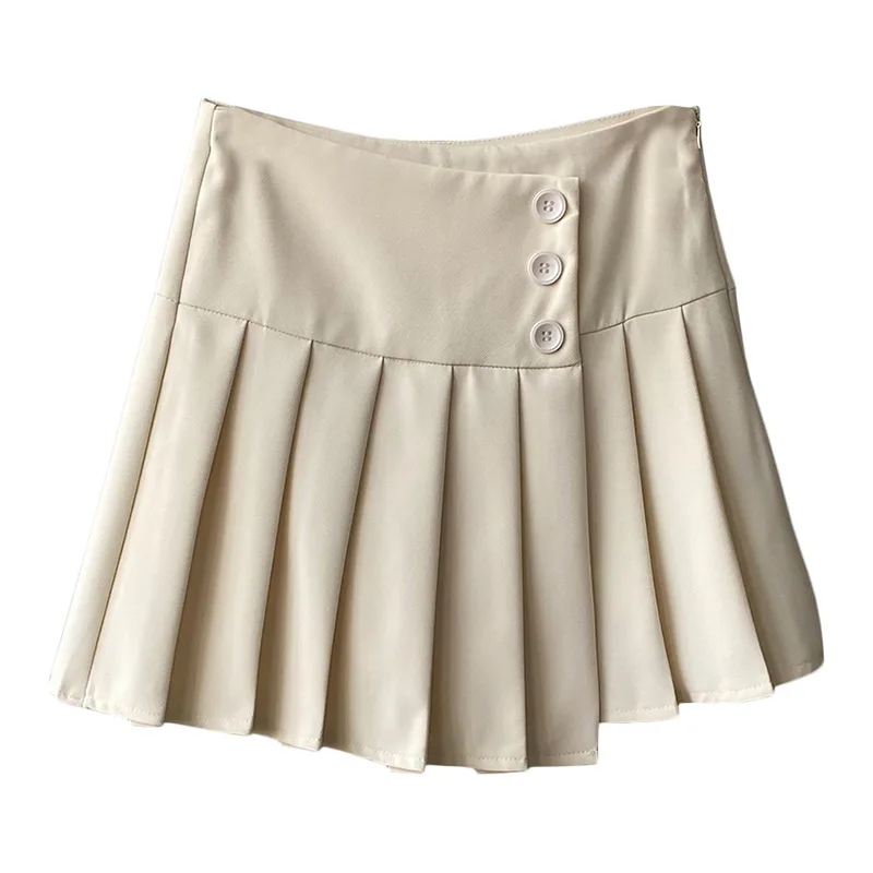 

Yeeloca Sexy Pleated Irregular Skirt For Women 2021 Summer New White Black Mini Saias Korean Design High Waist Skirt