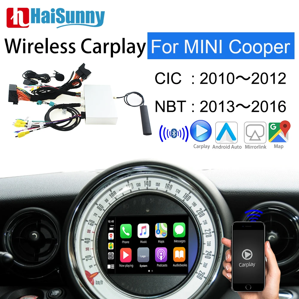 

Беспроводная Carplay для Mini Cooper CIC NBT поддержка обновления экрана 2010-2016 Android Автомобильная Мультимедийная система GPS-навигации воспроизведение ...