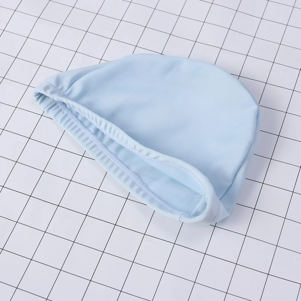 

Adult Swim Cap Polyester Cloth Fabric Bathing Cap Men and Swimming Hat Caps for Water Sports (Light Blue)