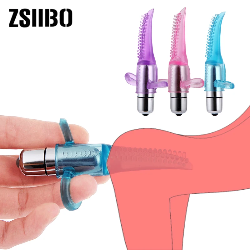 Анальный вибратор для пальцев язык вибрирующий массажер точки G секс игрушки