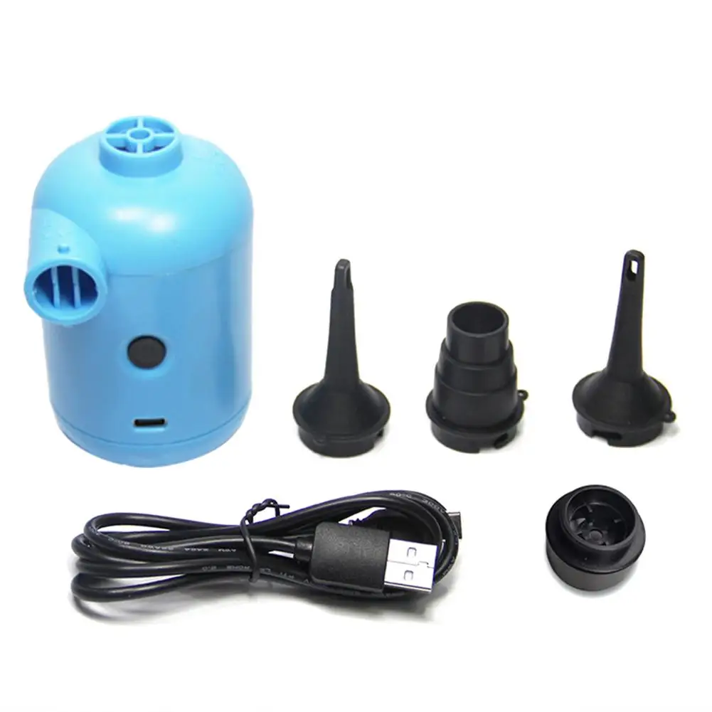 

Portable USB Electric Air Pump with 3 Nozzles Micro Inflator for Swimming Pool Air Mattress Inflatable Boat Bed Inflation