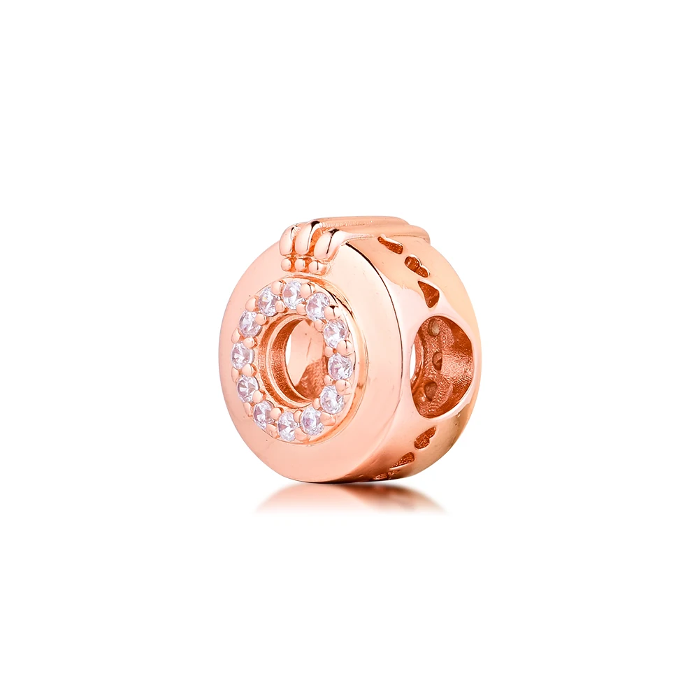

Rose gold Open Center Pav Crown O Charm 2020 Sterling Silver Jewelry For Woman Fashion Beads For Jewelry Making