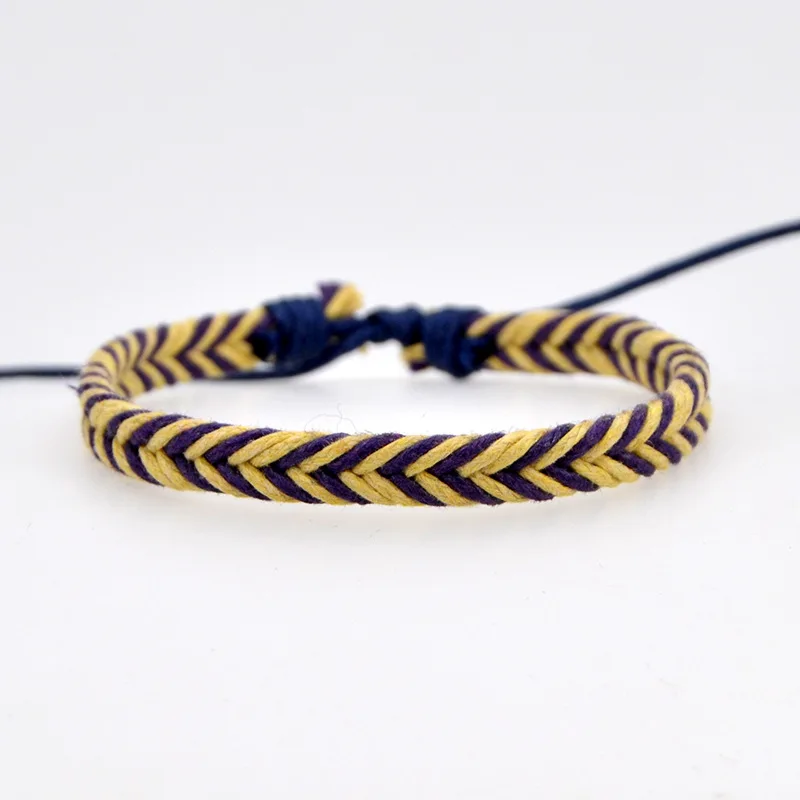 Плетеные браслеты ручной работы для женщин богемные винтажные хлопковые веревки