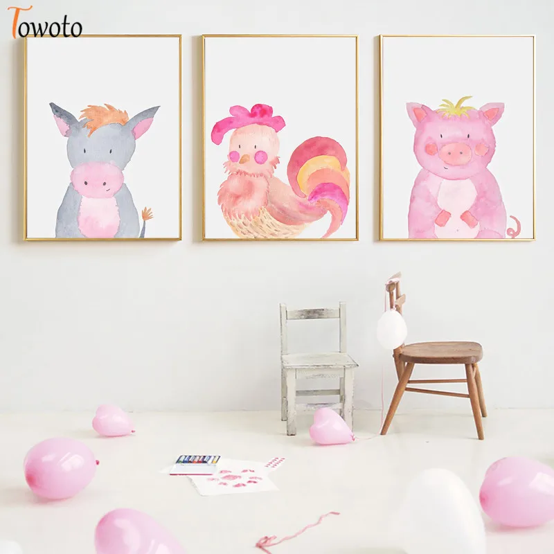 Акварель животных холст для живописи с оленем малышей принтом &quotовечки&quot