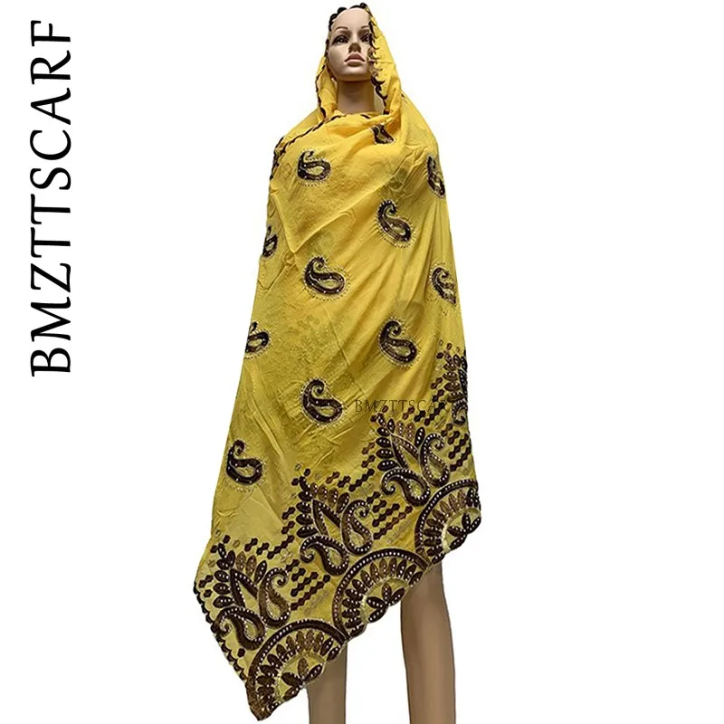 Новое поступление африканская Женская шаль мягкие хлопковые шарфы с вышивкой