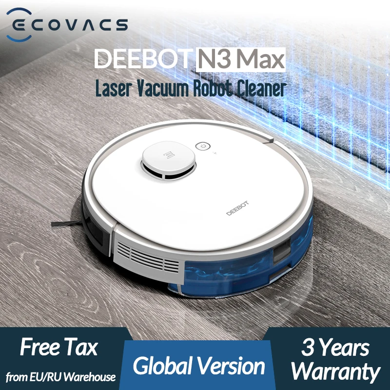 ECOVACS DEEBOT N3 Max Laser Robot Vacuum Cleaner with Mop Home Cleaning Sweeping Machine Support Alexa Google App Voice Control | Бытовая