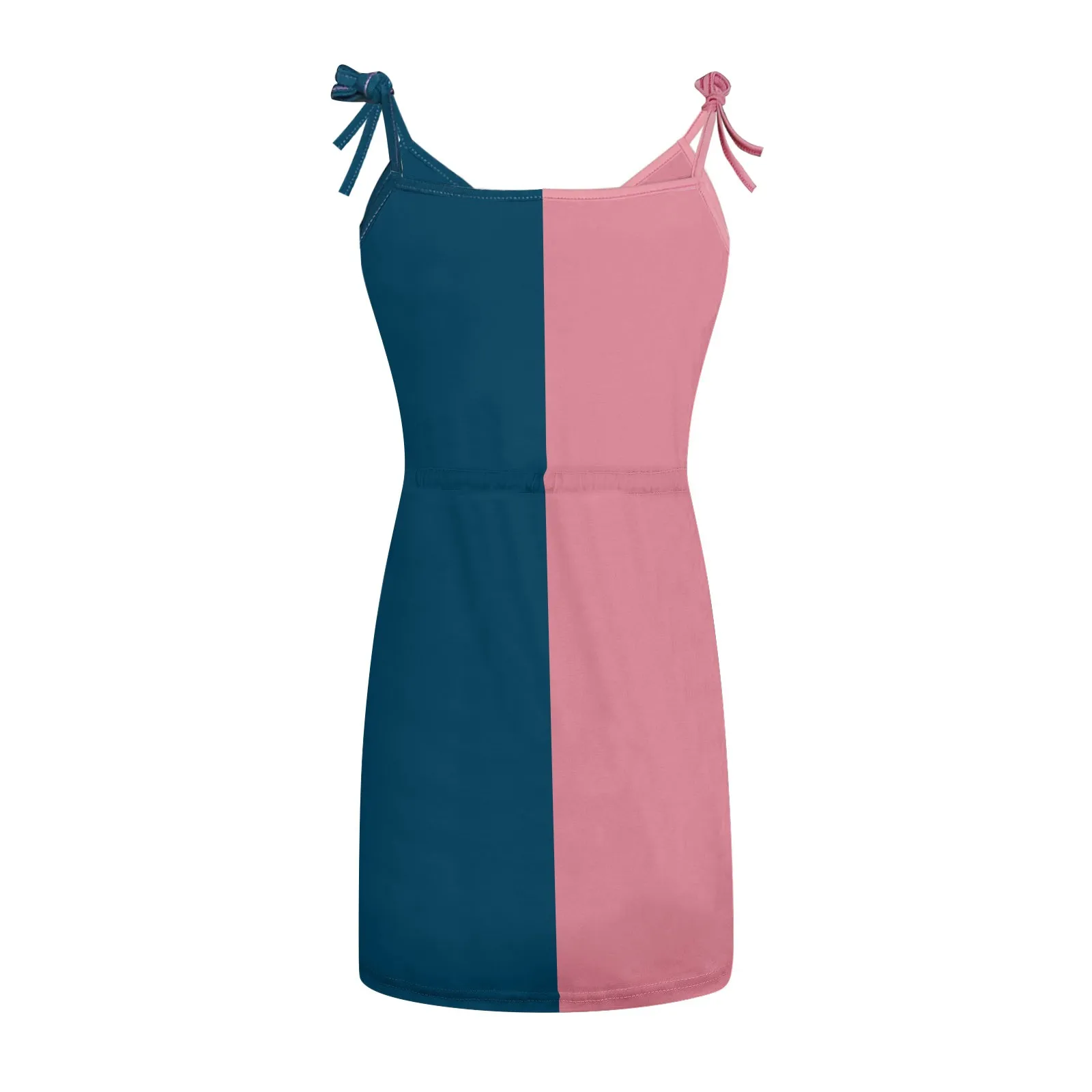 

Women's Fashion Casual V-neck Sleeveless Strap Open Back Sexy Print Loose Dress