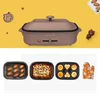 220v home appliance electric waffle maker household frying pan electric hot pot 3 in 1 hotpot multi cooker electric grill