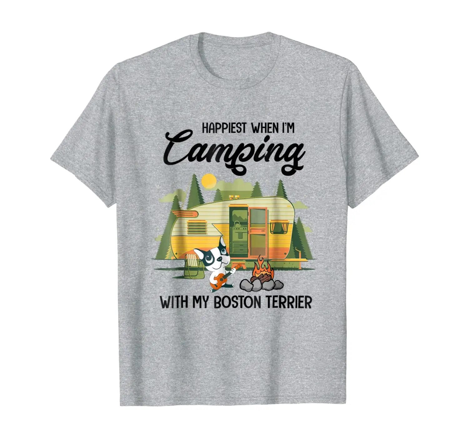 

Camping With My Boston Terrier Shirt Gift For Outdoor Lovers