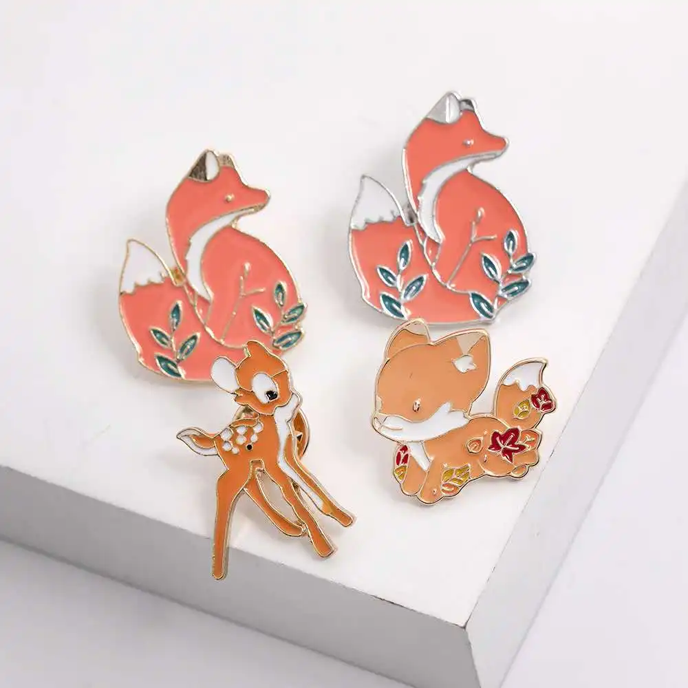 Женская/Мужская эмалированная брошь в виде животного значок на лацкан |