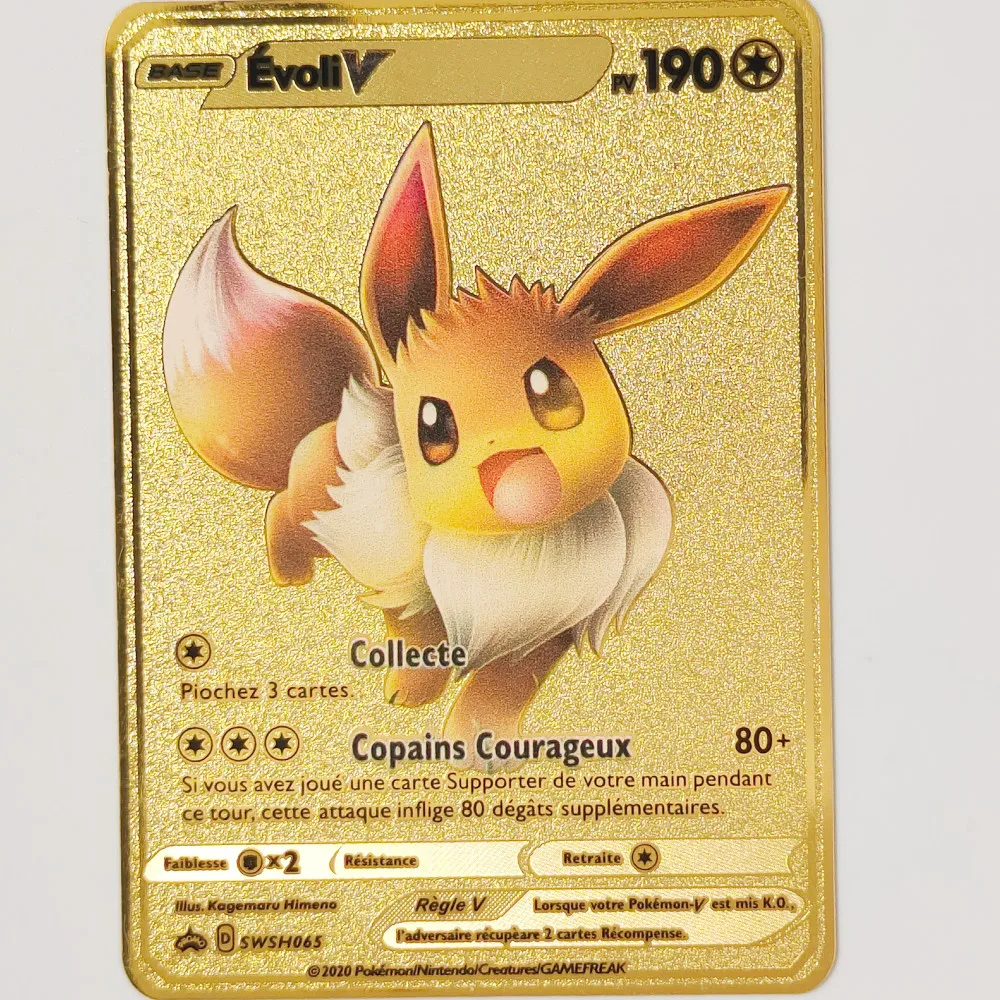 

Pokemon Game Anime Battle Card Gold Metal Card Fire-breathing Dragon Pikachu Collection Card Children's Toy Gift pokemon cards