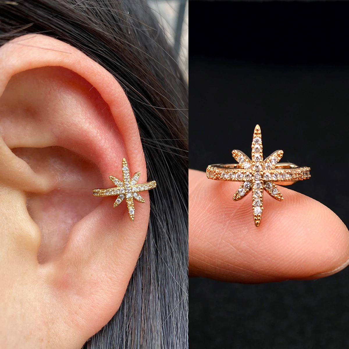 1 шт. с изображением милой бабочки Earcuff клип на серьги-манжеты для девочек женские