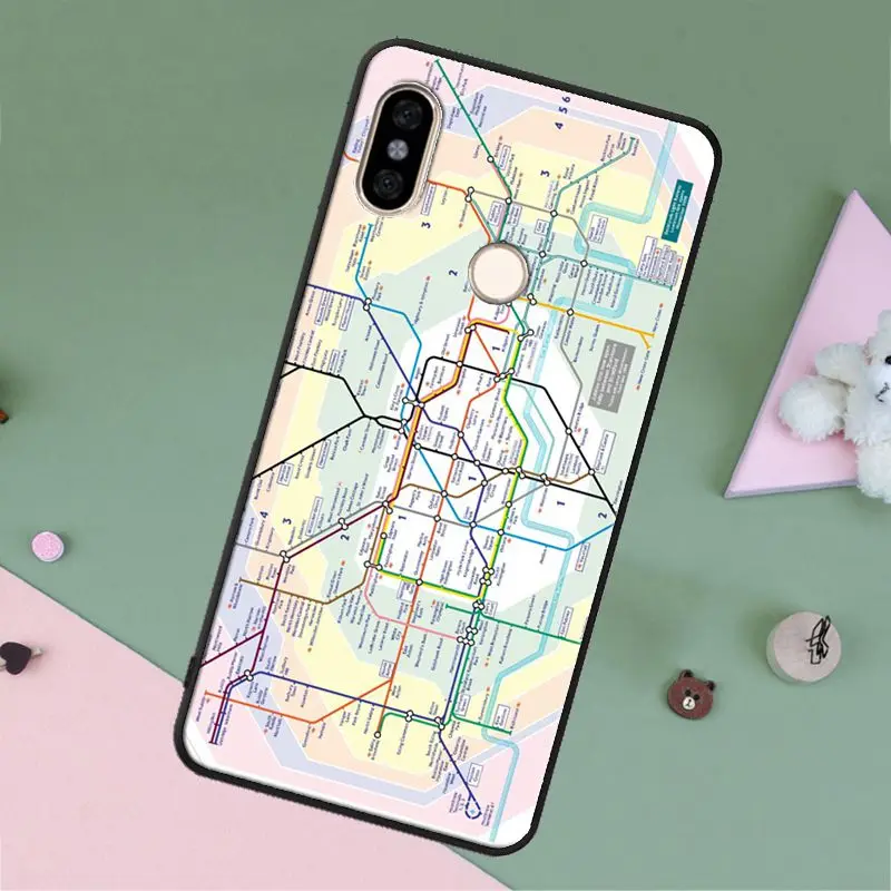 London Underground Tube Map Case For Redmi Note 11 10 9 Pro 10S 9S 8T 7 8 Cover 9C 9T 9A | Мобильные телефоны и