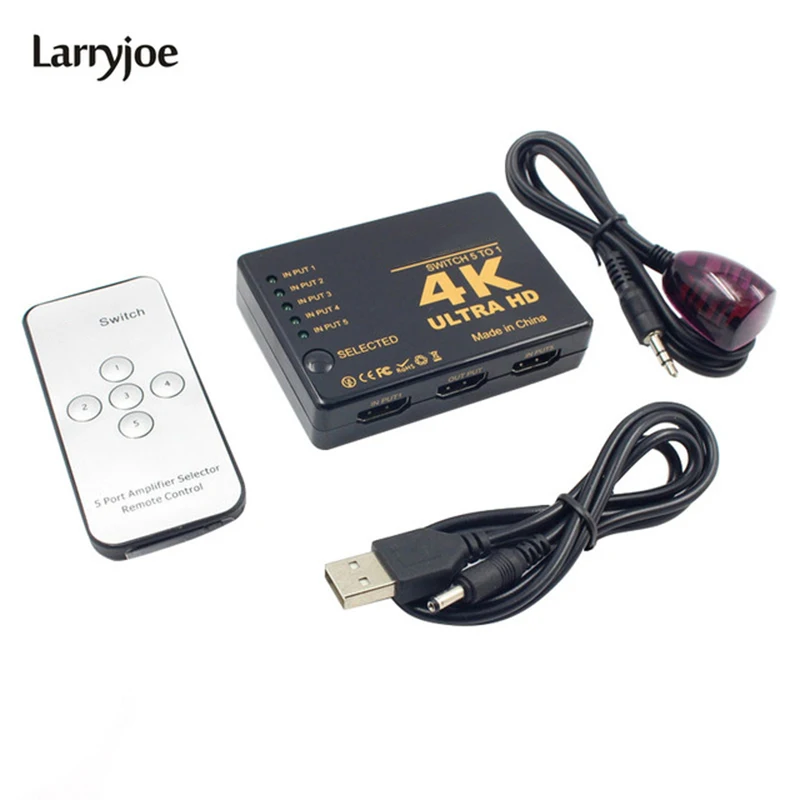 Mini 3D 1080p 5 портов 4K HDMI-совместимый Переключатель Селектор сплиттер концентратор +