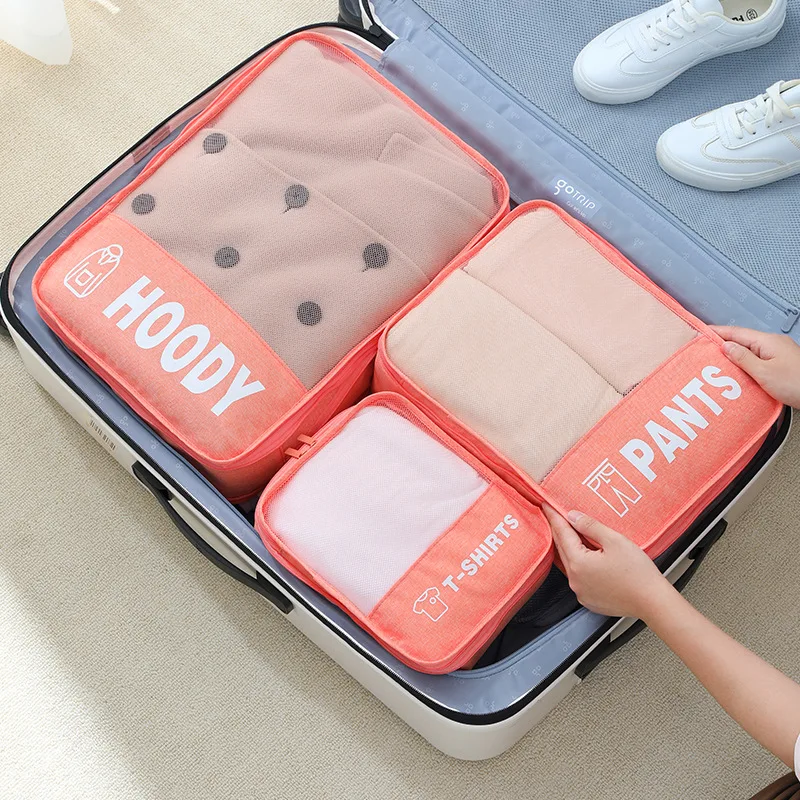 3-piece Set Travel Storage Clothing Bags Portable Suitcase Packing Bags Luggage Sorting Bag Clothes Underwear Separate Organizer