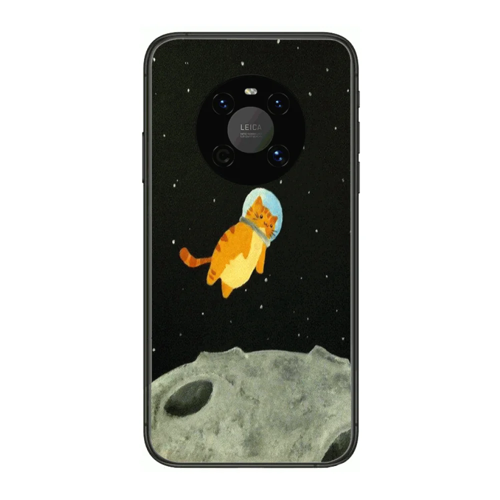 

Personality Matte Art Phone Case For Huawei mate 30 10 20 40 Lite Smart Z Pro Black Etui 3D Coque Painting Hoesjes case