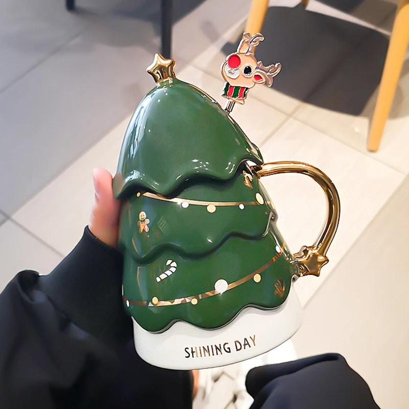 

Christmas creative water cup ceramic mug couple cup coffee cup cute cup office female home ceramic coffee cup Christmas gifts