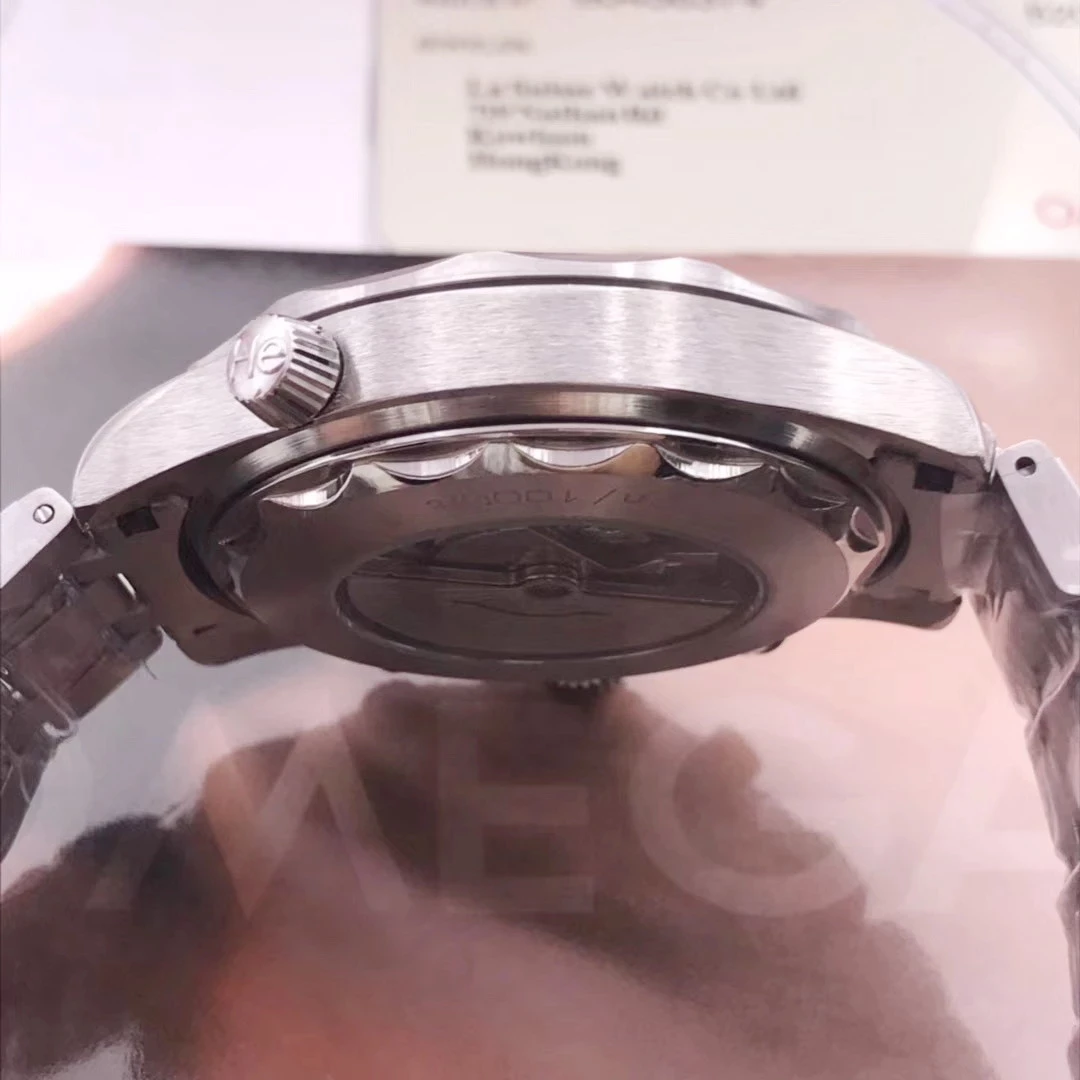 

New Men Automatic Mechanical Watch Silver Grey Dial James Bond 007 Blue Ceramic Bezel Sapphire Master Watches 44MM