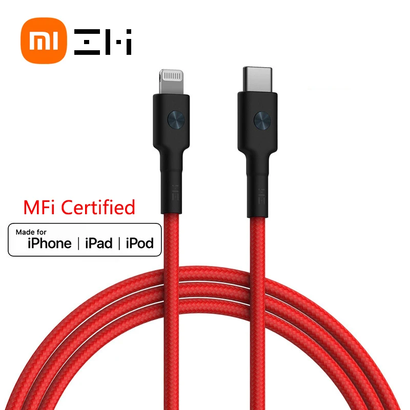 Оригинальный Сертифицированный зарядный кабель ZMI MFI с usb c на lightning для iPhone 12 11 xs xr 8