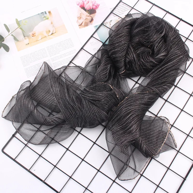 New 2020 Women Luxury Silk Wool Scarf Beads Shawls Lady Pashmina Neck Hijab Foulard Wraps Bufanda Winter Scarves Bandana Poncho