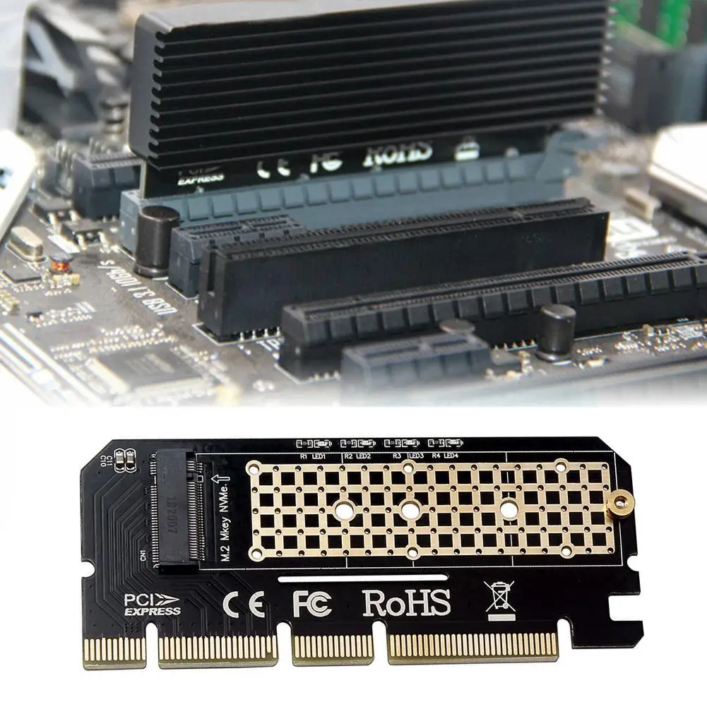M.2 NVMe SSD NGFF к PCIE 3 0 X16 адаптер M ключ интерфейс 2280 полное расширение 2242 m. 2 2230 скорость